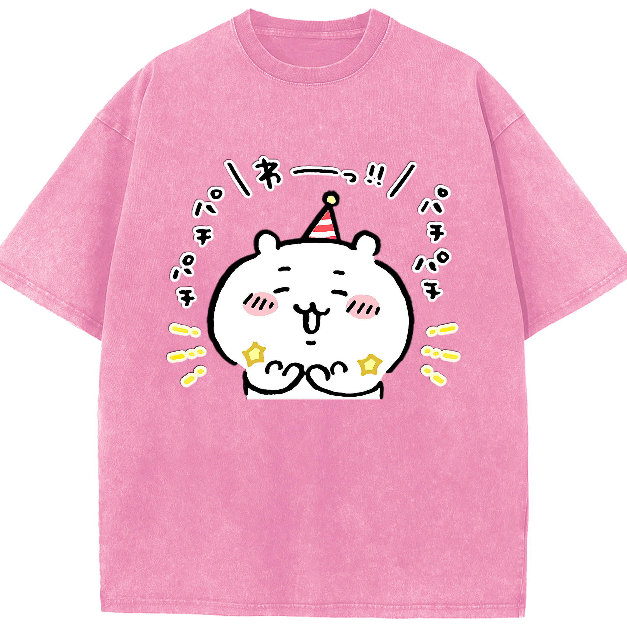 （画像用） ちいかわ ちいかわ Chii-kawa chiikawa 綿100% ヴィンテージ風 半袖Tシャツ（フロントプリント）